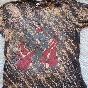 Custom acid washed Aerosmith t shirt